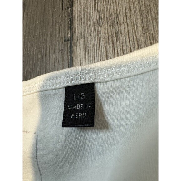 ATM Anthony Thomas Melillo Top White Pima Cotton Crossover Elbow Sleeve Large - Picture 4 of 8